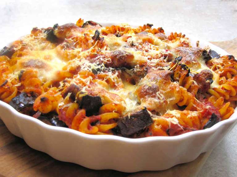 Tomato And Aubergine Pasta Bake Recipe Cuisine Fiend